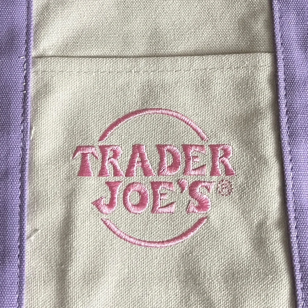 Trader Joe’s Pastel Mini Canvas Tote Bag Set, all 4, NEW